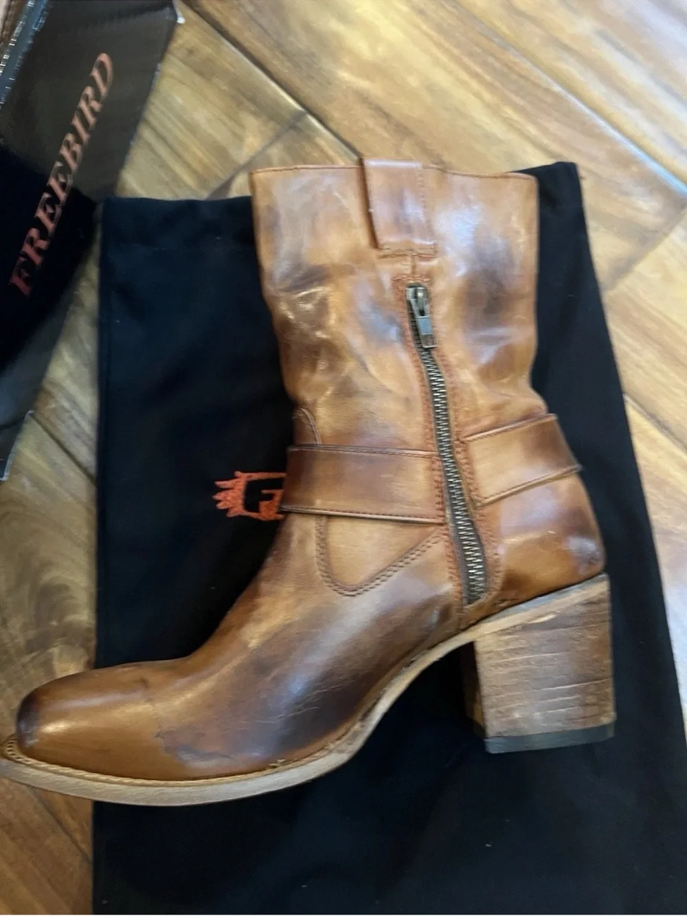 New Freebird Leather Darcy Boots In Whisky Brown Leather Size 11
